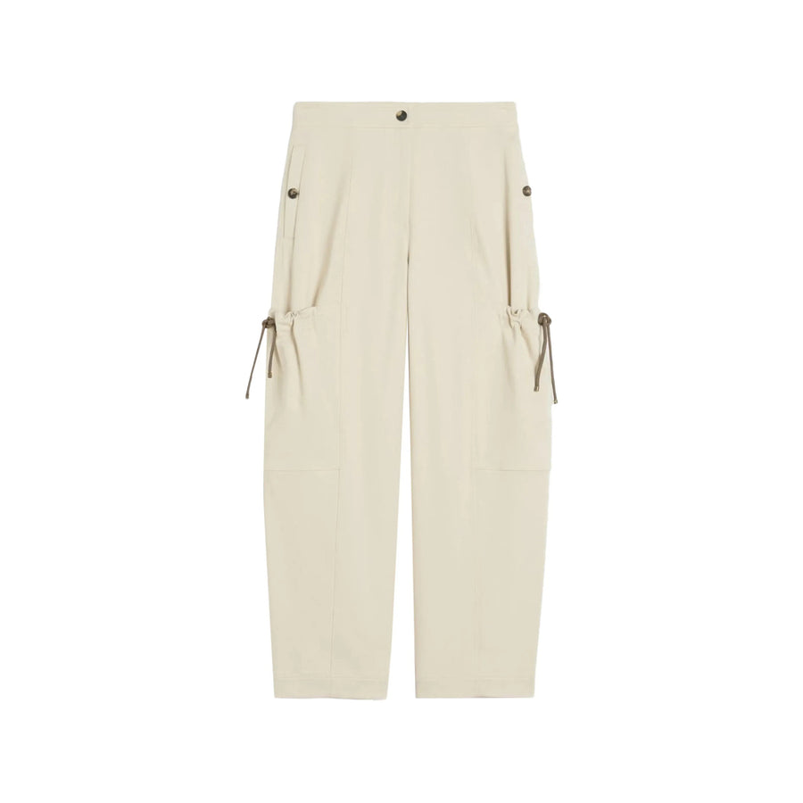 Tapered Cotton Trousers Neutrals