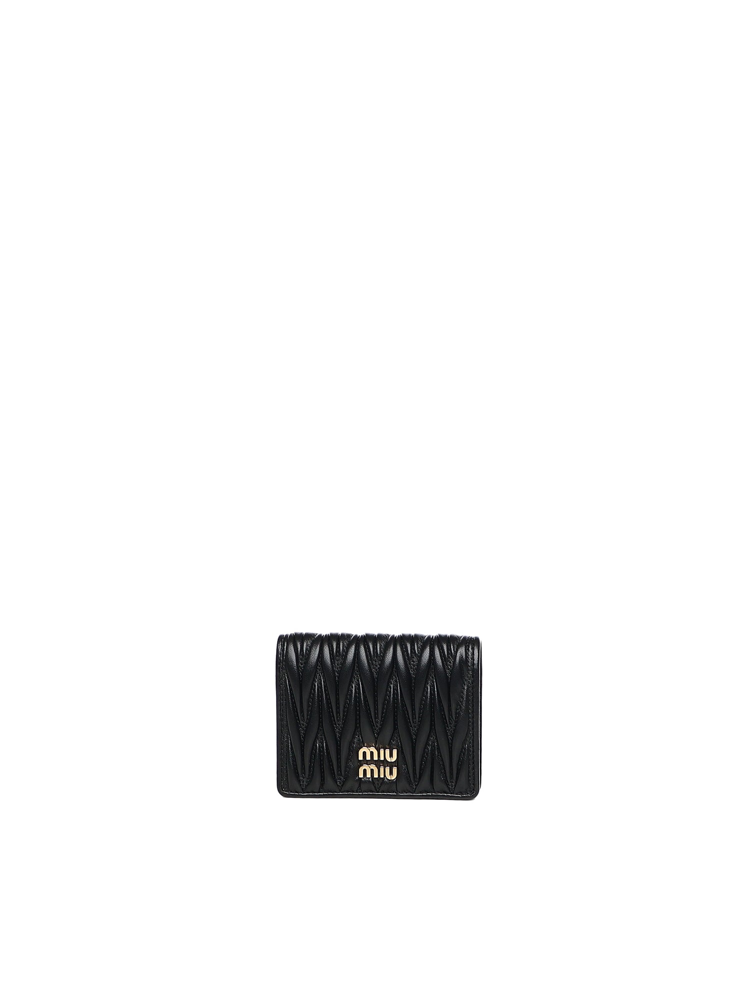 Miu Wallets Black Lambskin