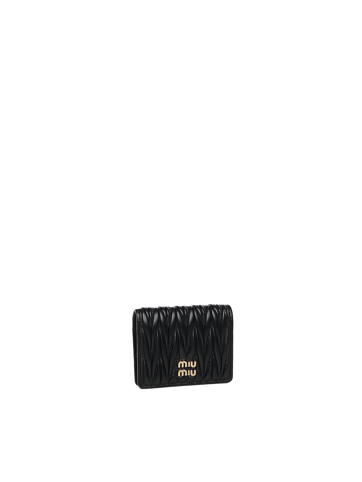Miu Wallets Black Lambskin