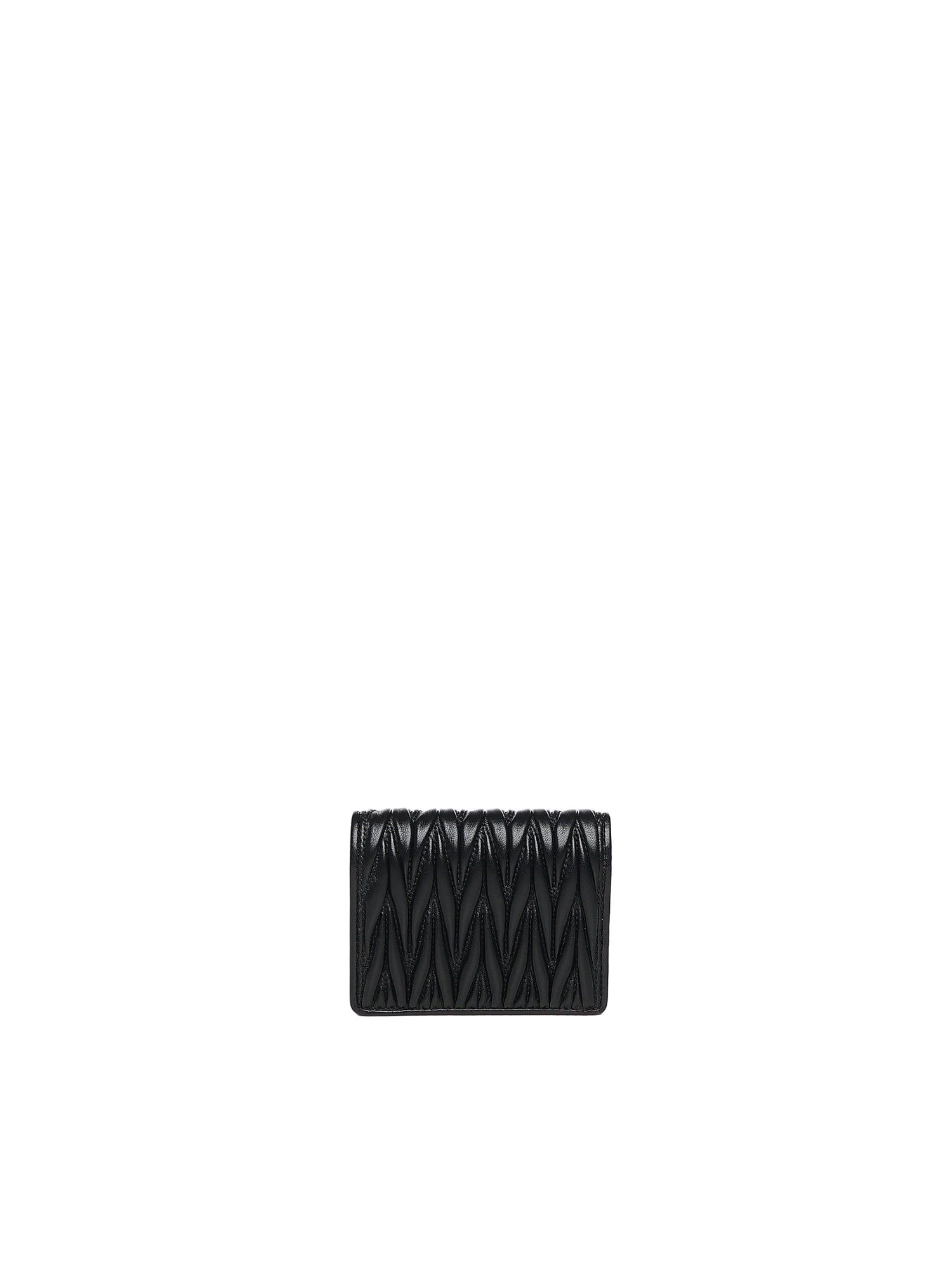 Miu Wallets Black Lambskin