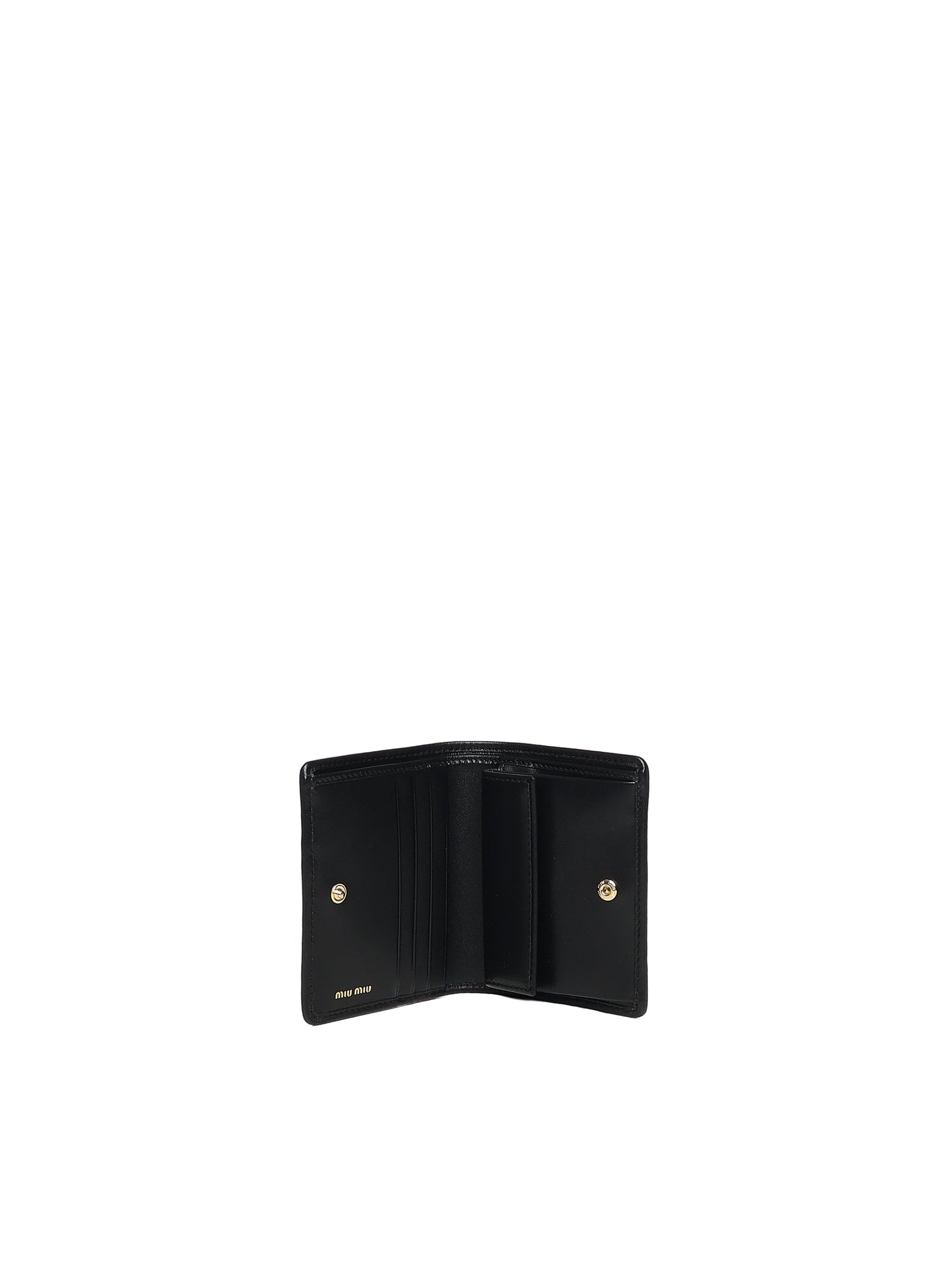 Miu Wallets Black Lambskin