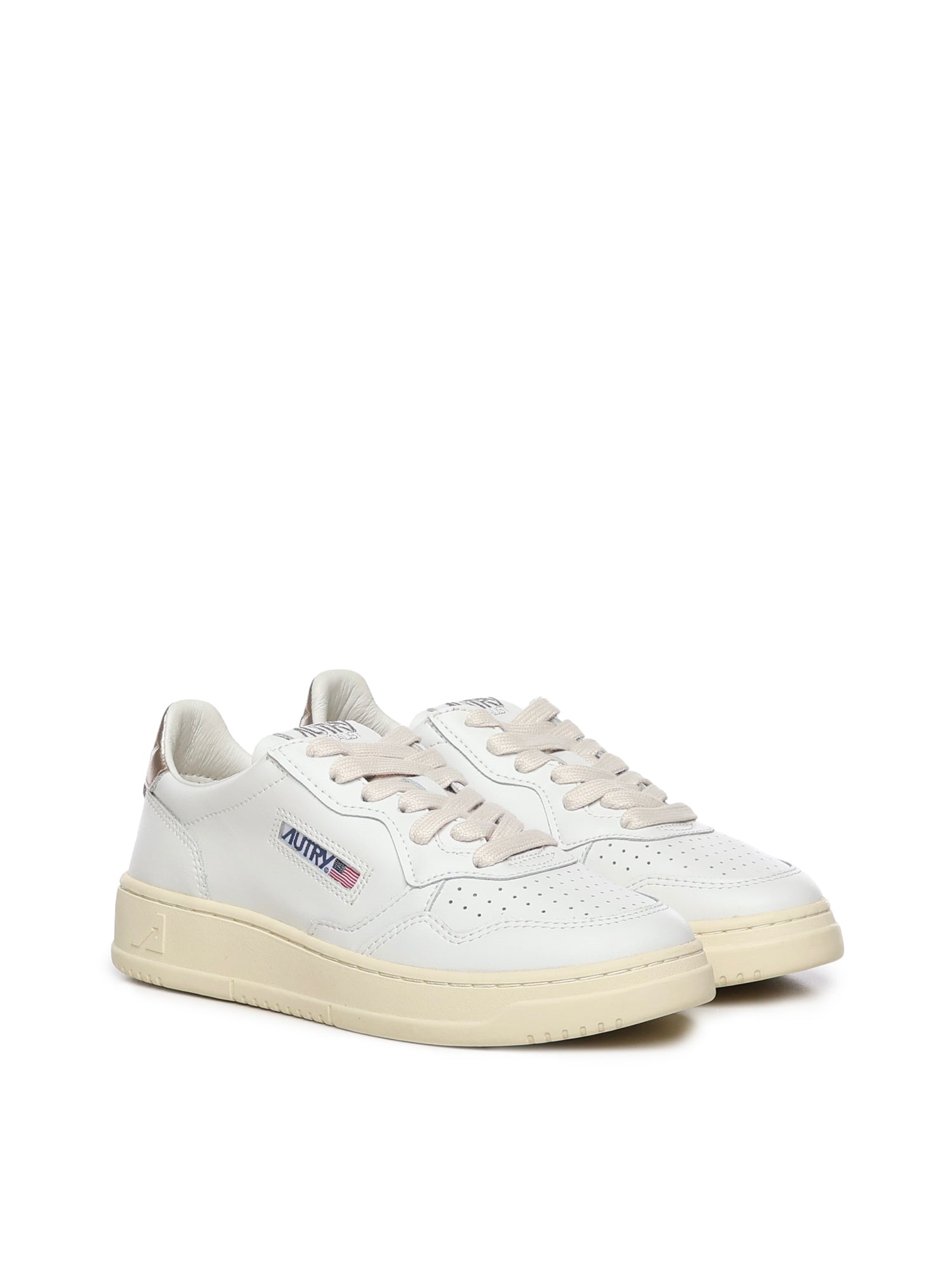 AUTRY Sneakers Wht/gold Cow Leather