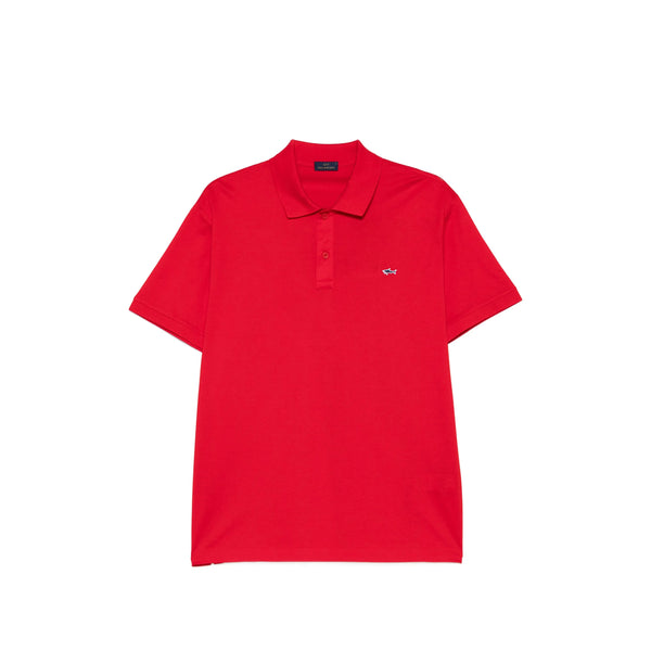 Short-Sleeve Polo Sweater Red Cotton Shirts