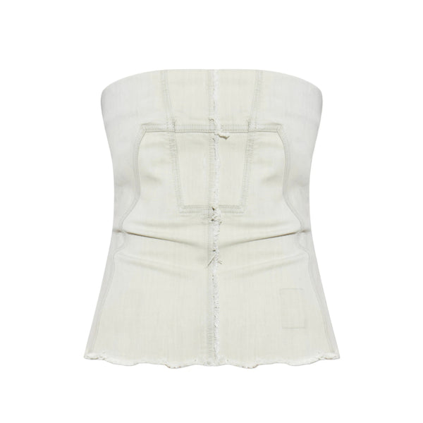 Frayed Hem Sleeveless Top Neutrals Cotton: 100. Vests & Tank Tops