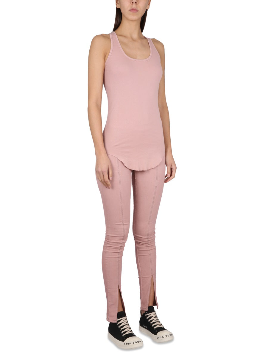 Denim Leggings Pink Cotton Trousers
