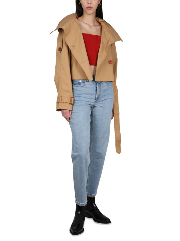 Long Sleeve Square Neck Top Red Polyester Tops