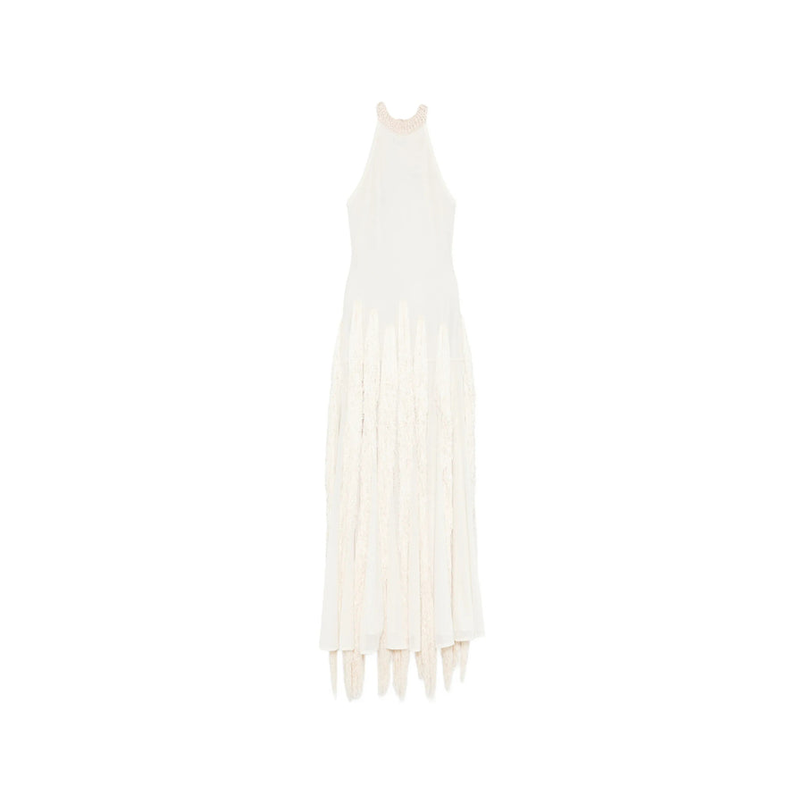 Dress Bosque Ivory Neutrals Cotton Evening