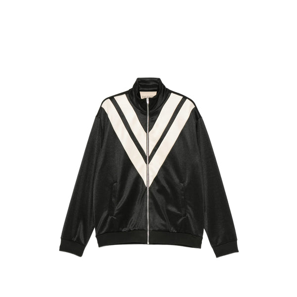 Sweatshirt With Chevron Pattern Black Body: Polyester Bomber Jackets