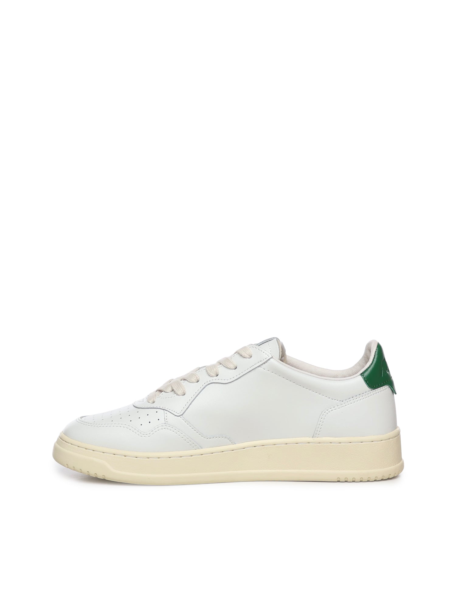 AUTRY Sneakers Wht/green Cow Leather