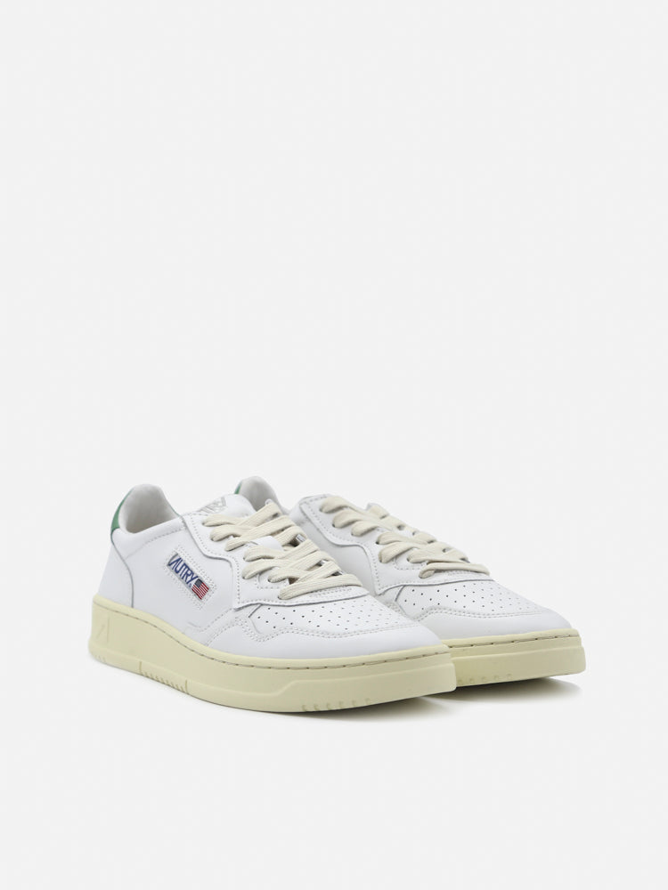 AUTRY Sneakers Wht/green Cow Leather