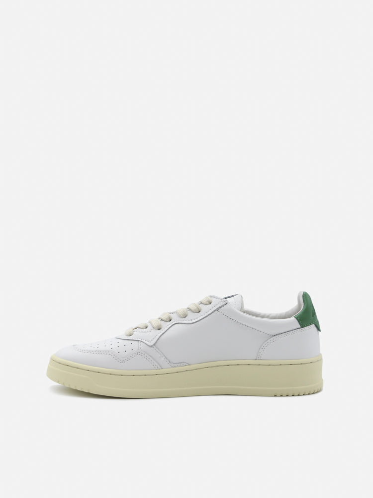 AUTRY Sneakers Wht/green Cow Leather