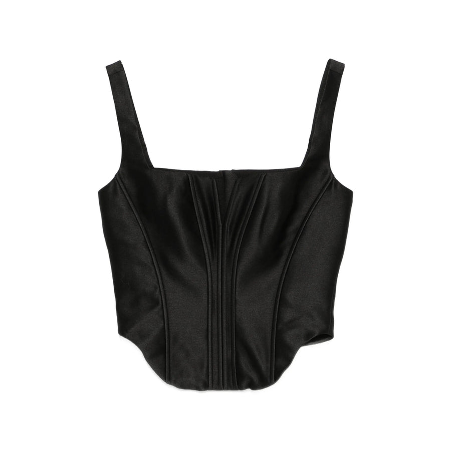 Top Sleeveless V-Neck Black Polyester Blouses