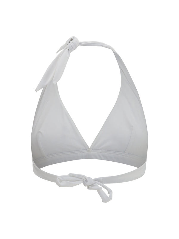 Tech Jersey Bikini Top With Monili White Polyamide Swimwear