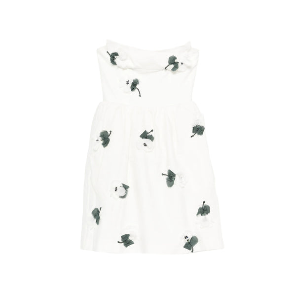 Dress White-Green Linen White/green