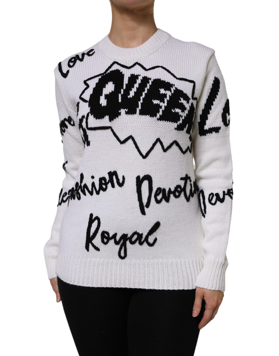 Dolce & Gabbana 92% Wool sweater in white