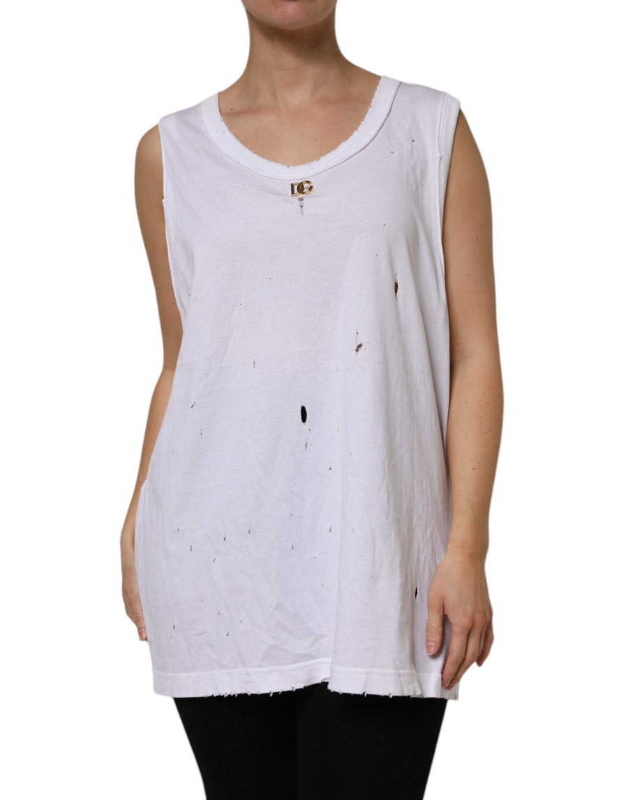Dolce & Gabbana 100% Cotton tank top in white