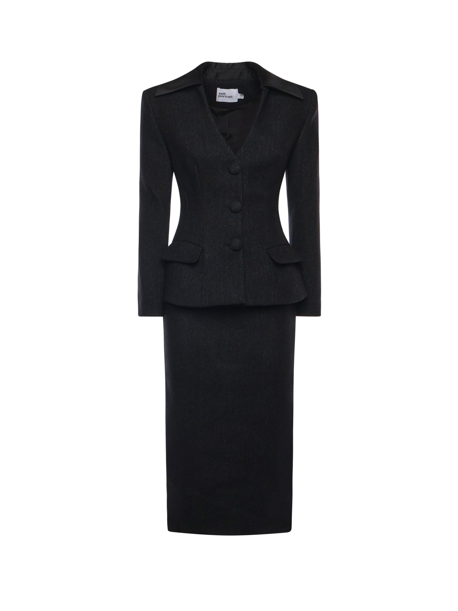 Self-Portrait Dresses Black Wool