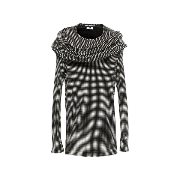 T-Shirt Black-White Polka Dot Black/white Cotton Blouses