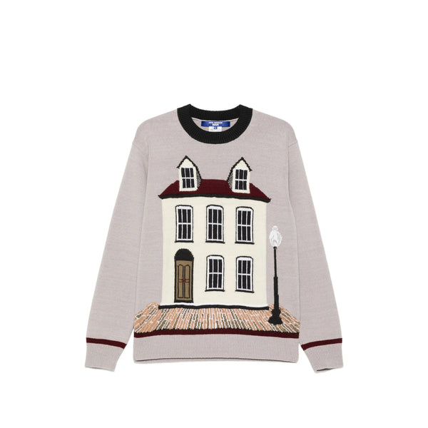 Sweater Crew-Neck Silk-Wool Grey Jumpers