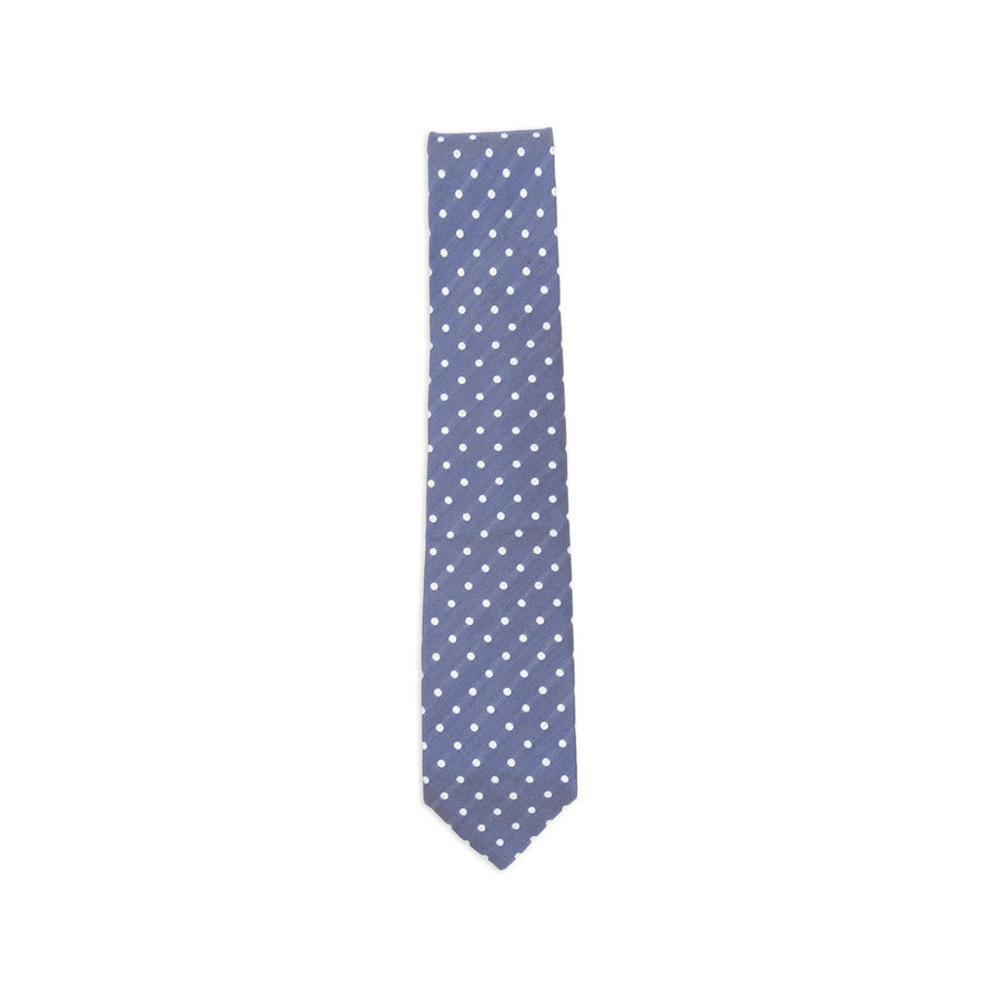 Tie Silk-Linen Blue Ties & Bow