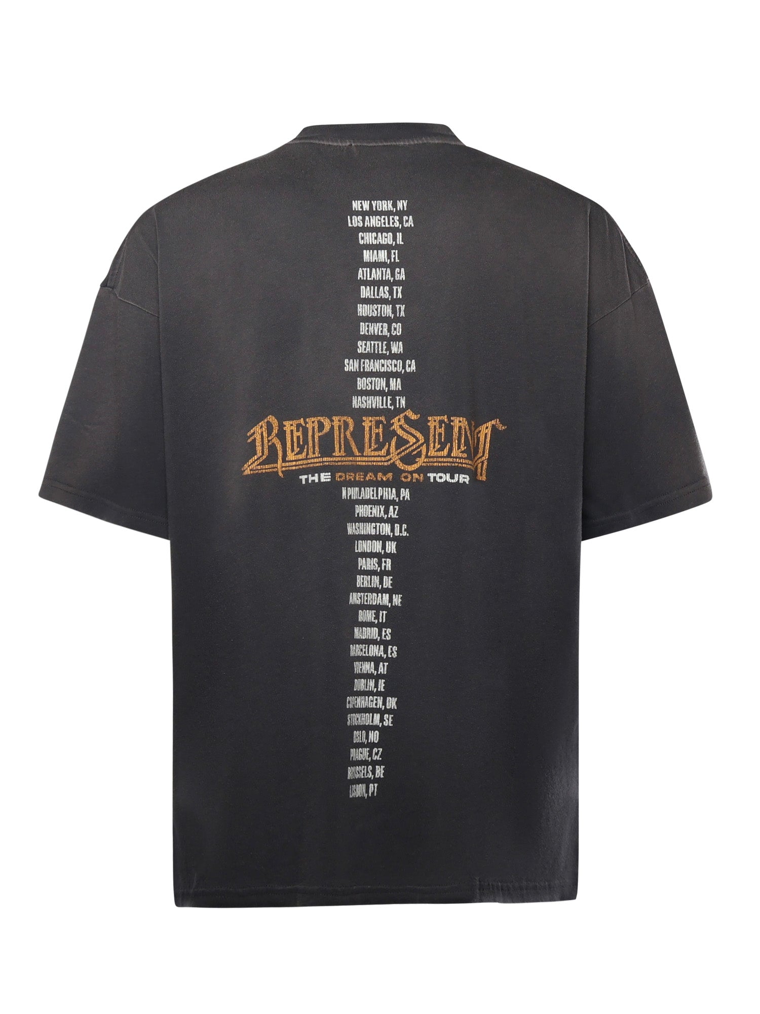 Represent T-shirts and Polos Sun Fade Grey Cotton