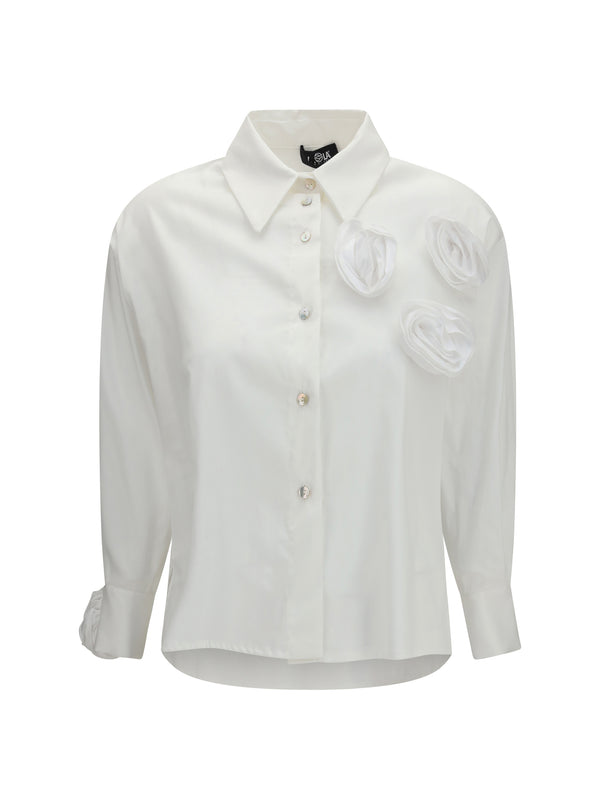 Ella 68% Cotton shirt in white