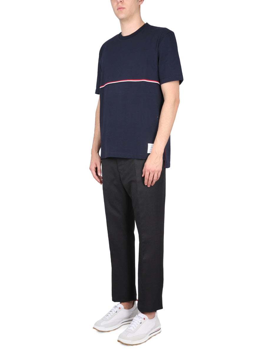 T-Shirt With Rwb Detail Blue Cotton T-shirts