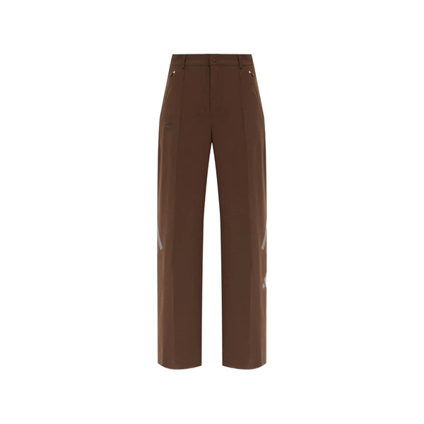 Wide-Leg Trousers Brown Polyester