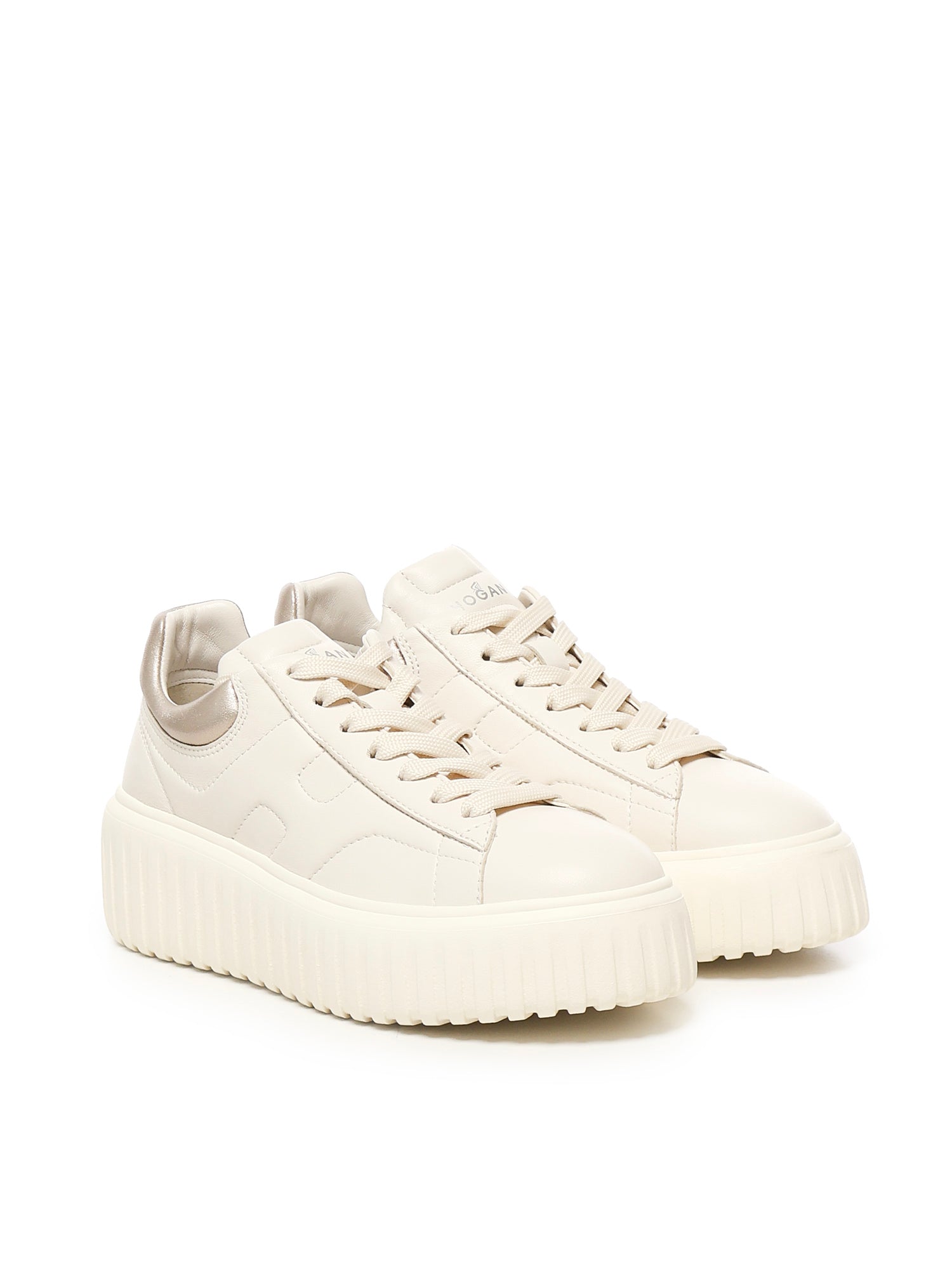 Hogan Sneakers Ivory, Gold Nappa