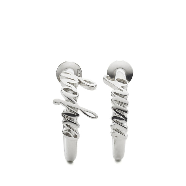 Hoop Earrings Silver-Tone Brass