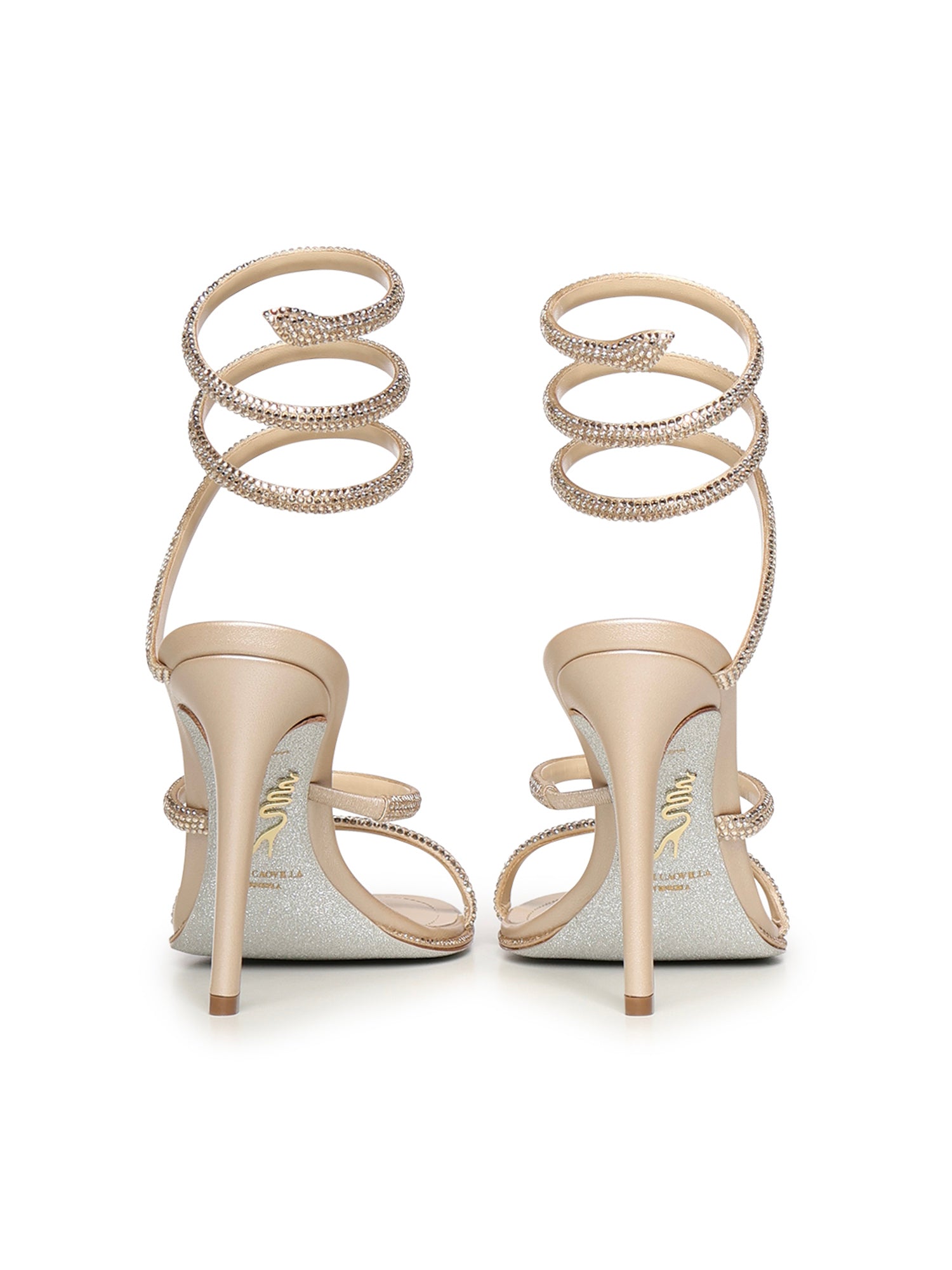 René Caovilla Sandals Champagne Viscose