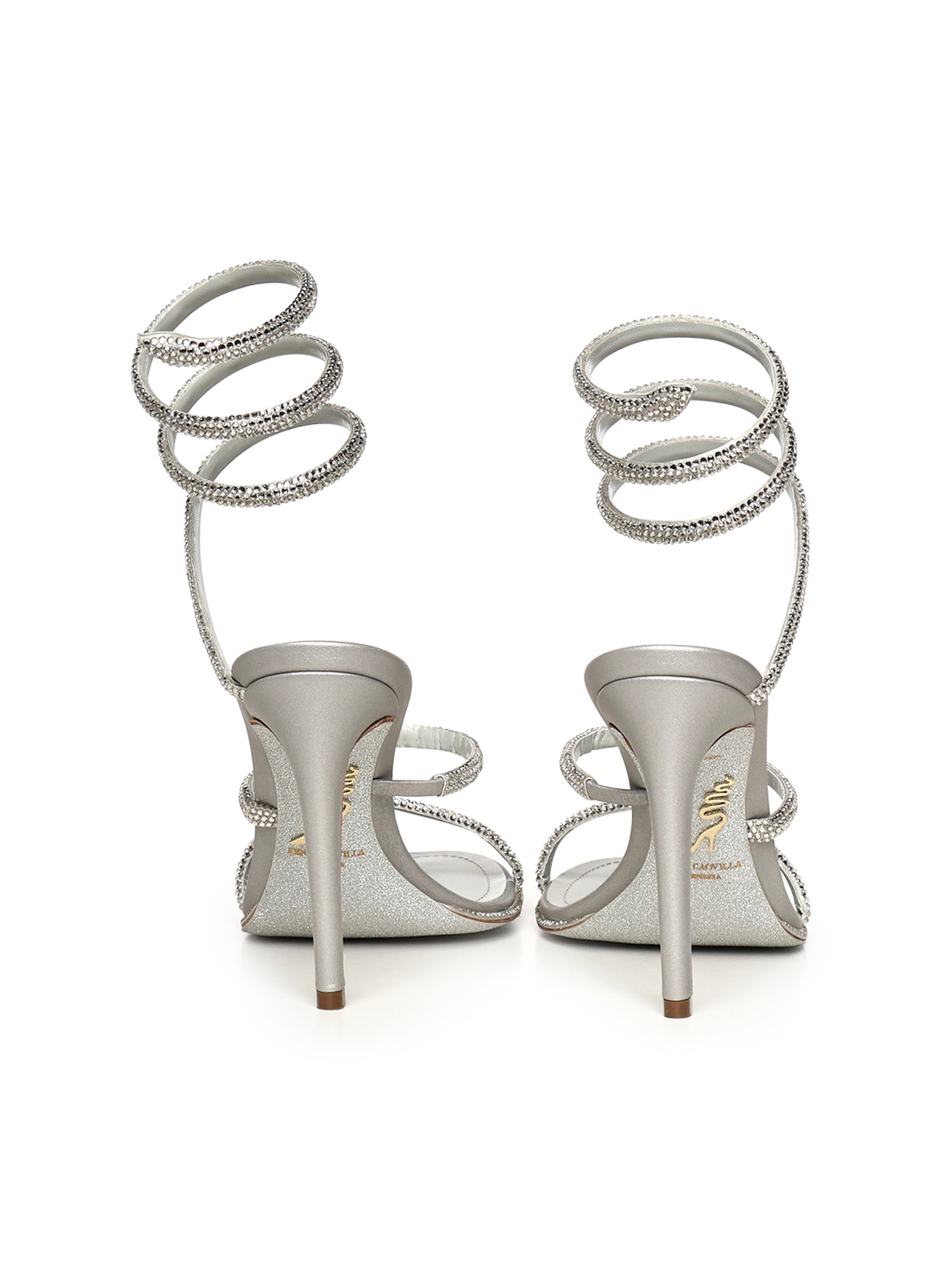 René Caovilla Sandals Silver Satin