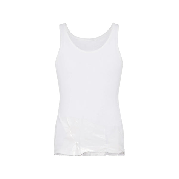Sleeveless T-Shirt White Cotton Vests & Tanks