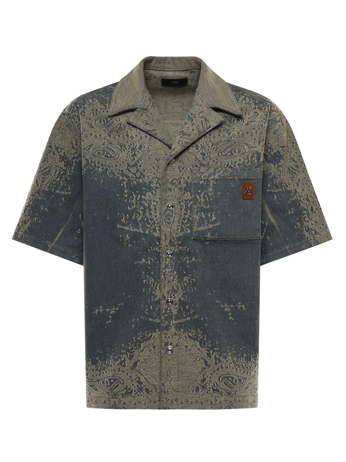 Amiri Shirts Tarnished Indigo Cotton