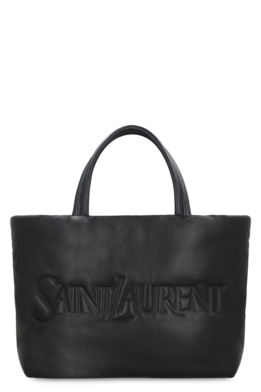 Saint Laurent Quilted Leather Tote Black Metal Bags