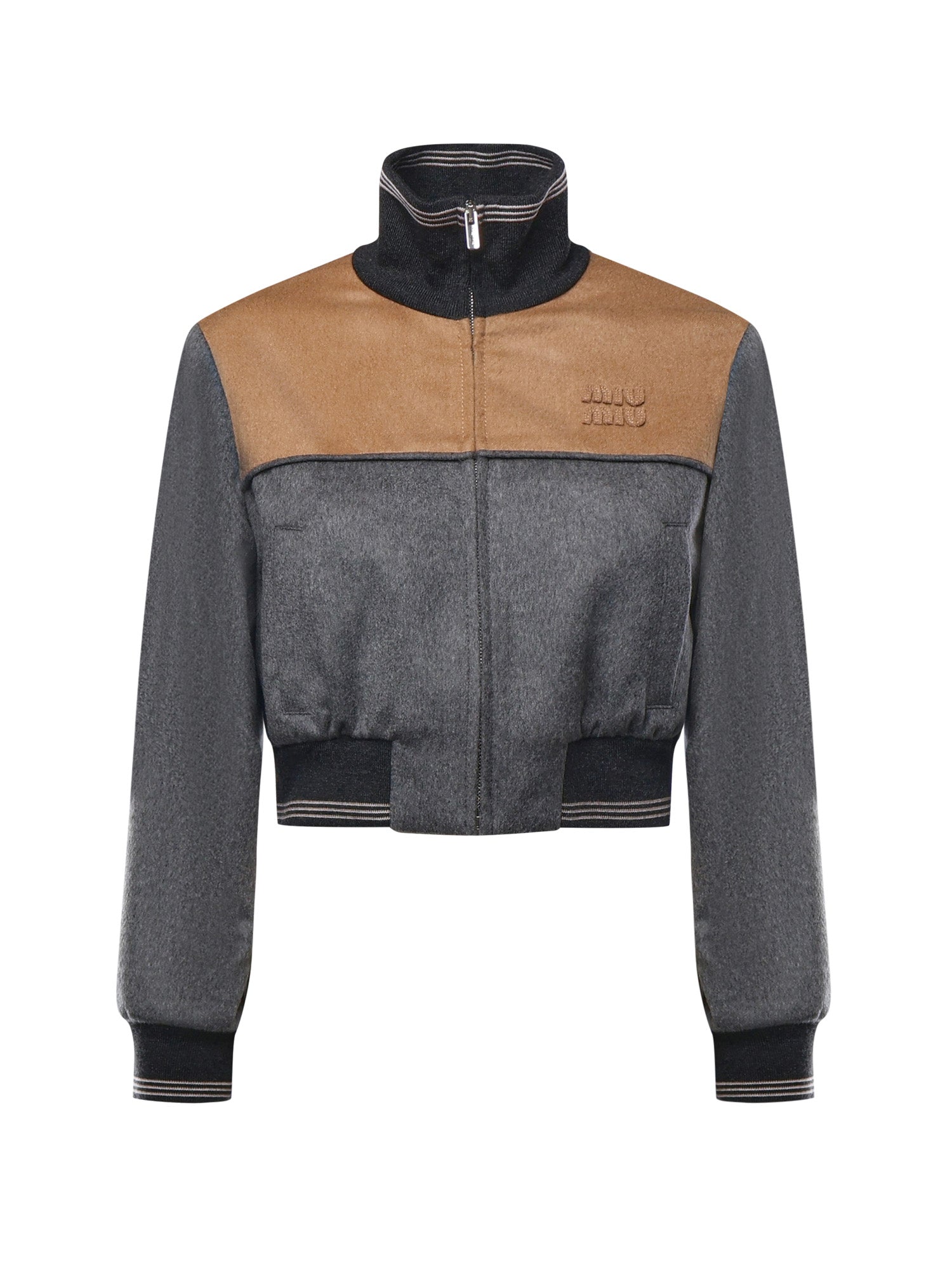 Miu Jackets Grey/camel Virgin Wool