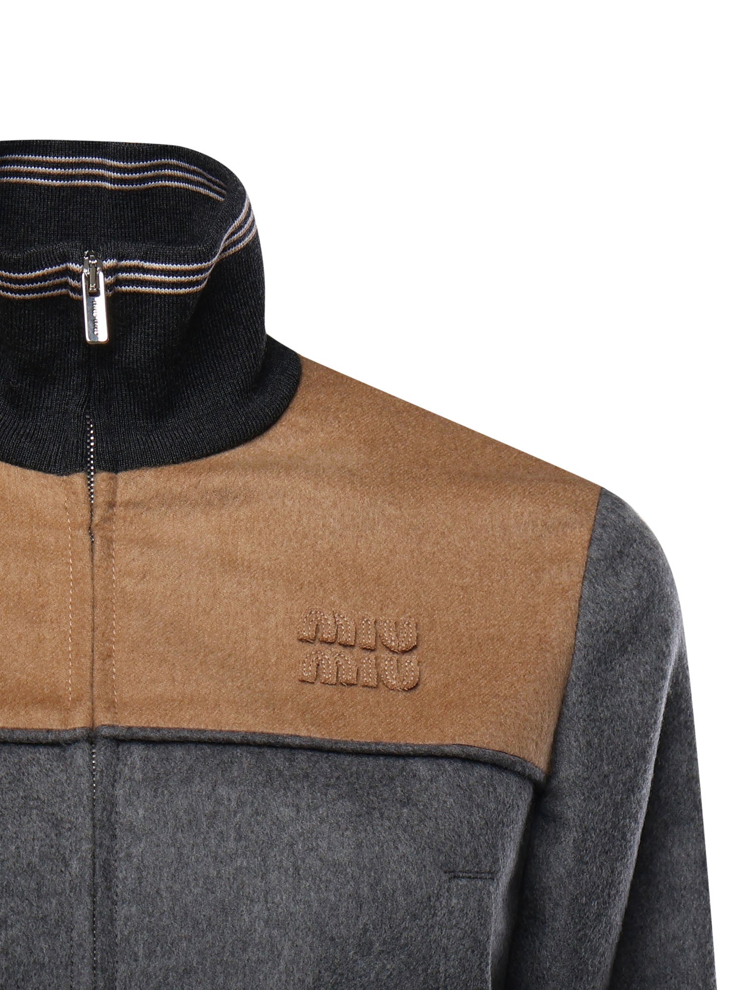 Miu Jackets Grey/camel Virgin Wool
