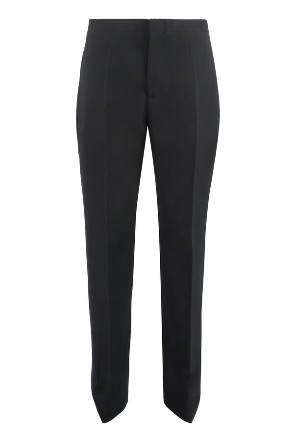 Wool Trousers Black Straight