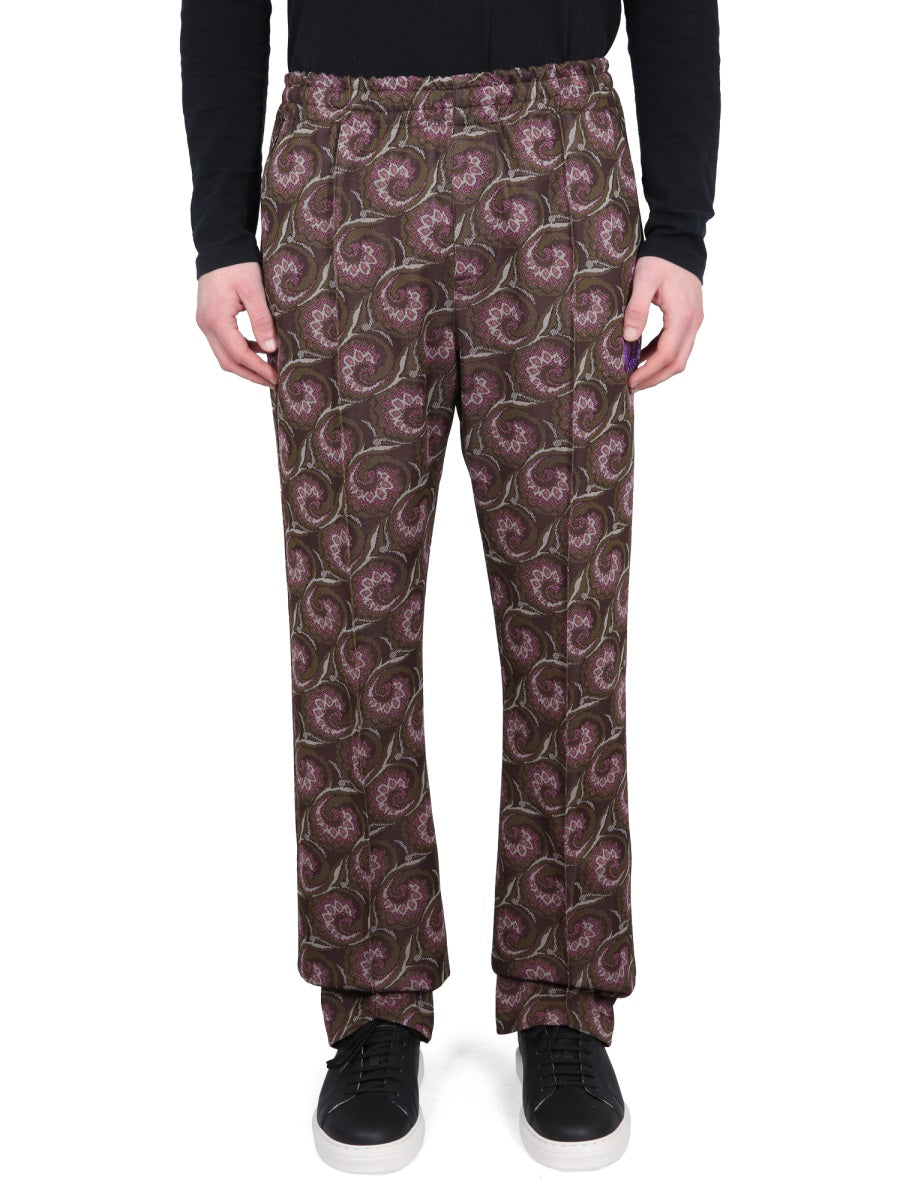 Logo Pants With Elastic Waistband Brown Polyester Track