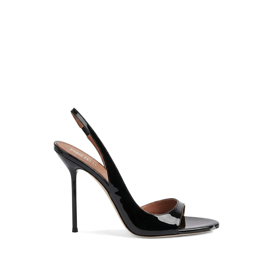 Slingback Stilettos Patent Black Shoe