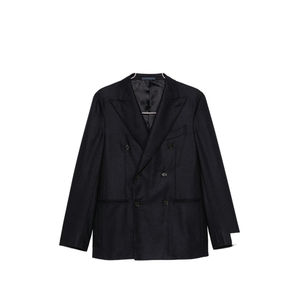 Double-Breasted Wool And Cashmere Blazer Blue Blazers