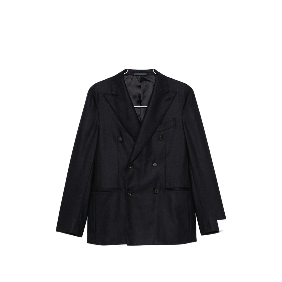 Double-Breasted Wool And Cashmere Blazer Blue Blazers