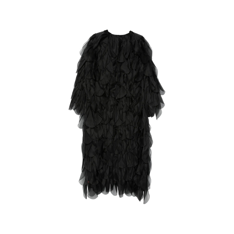 Oversized Silk Coat Black