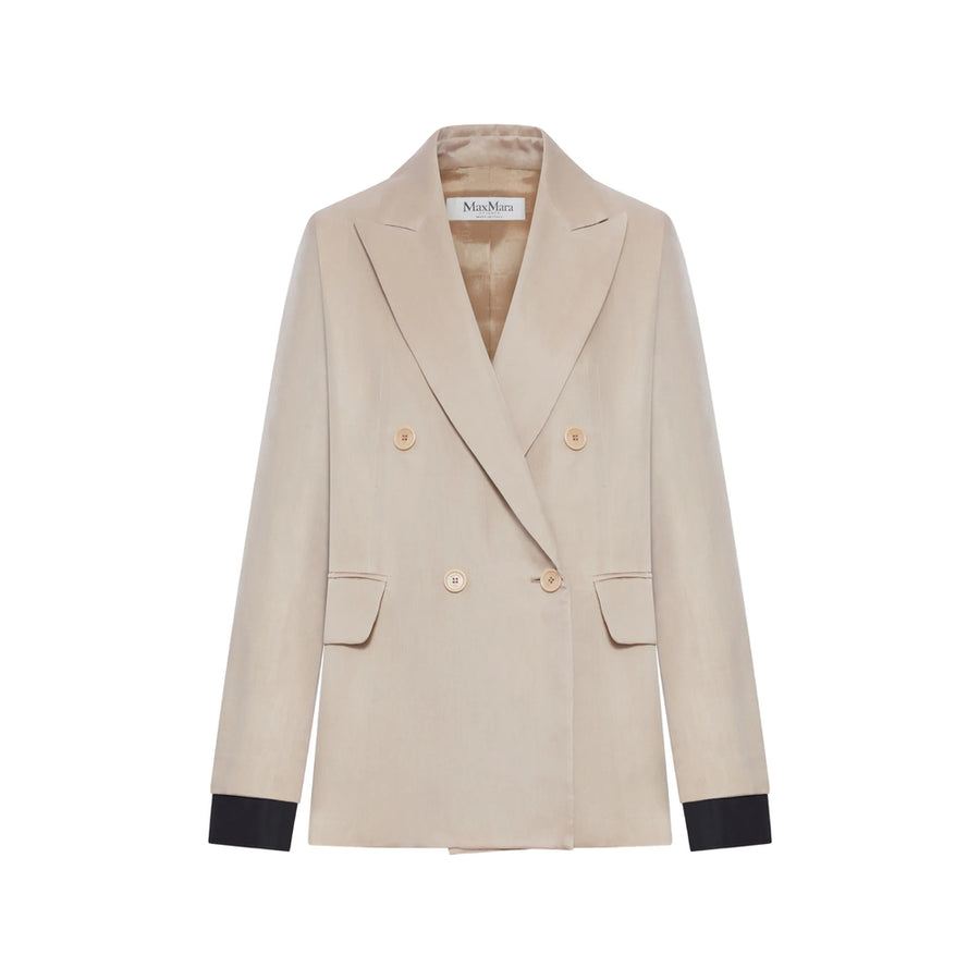 Peak Lapel Silk Blazer Neutrals Blazers