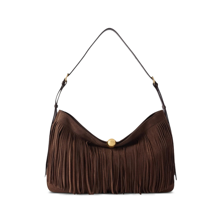 Suede Shoulder Bag Sfera Soft Brown