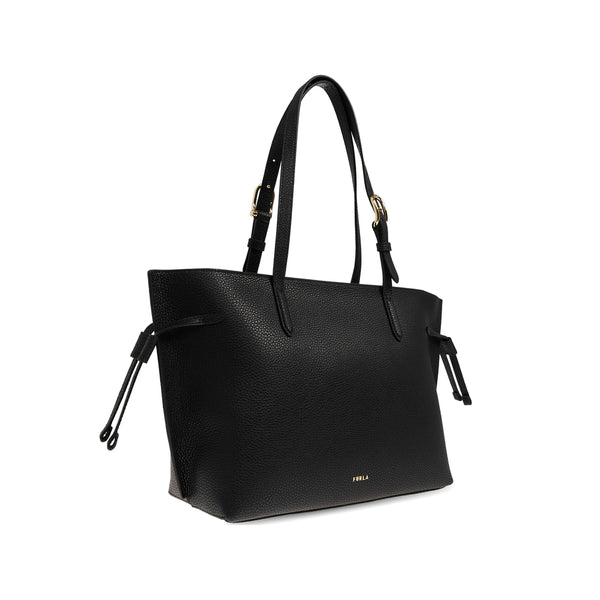 Tote Bag Calf Leather Black