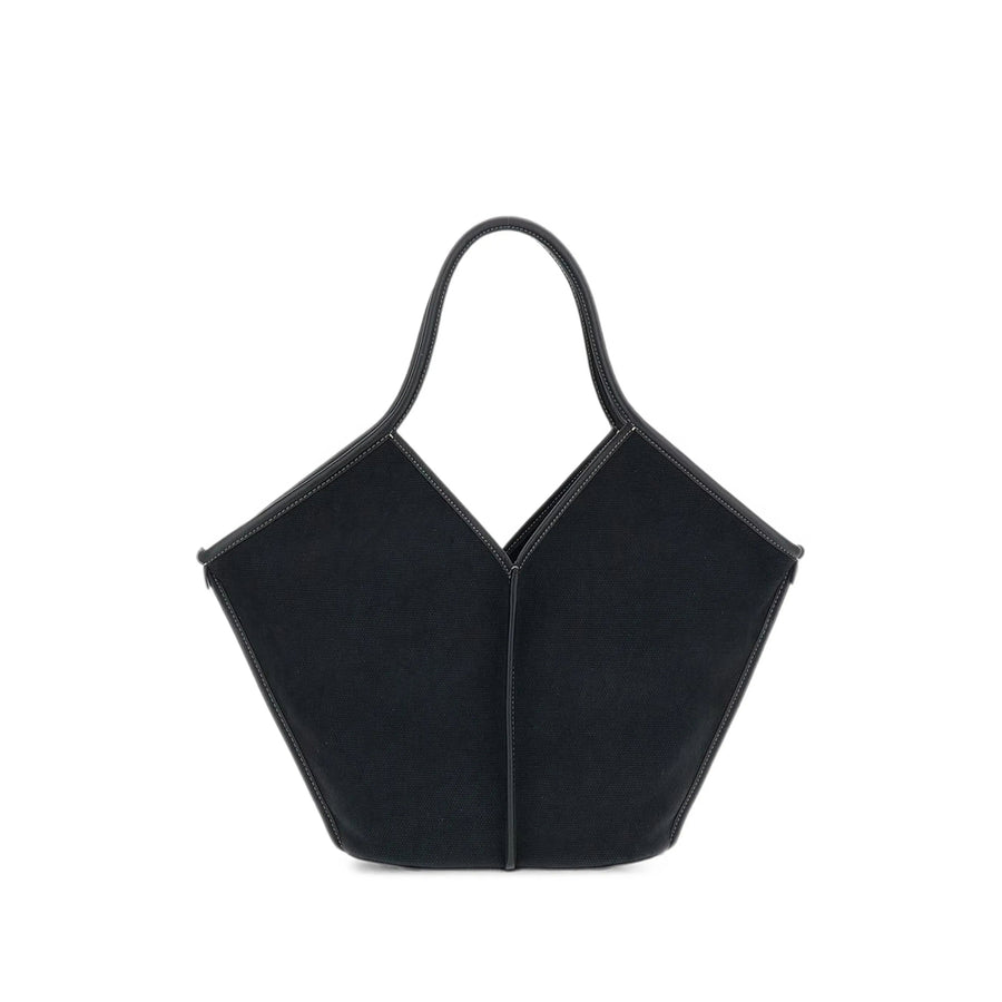 Tote Bag Leather-Trim Black