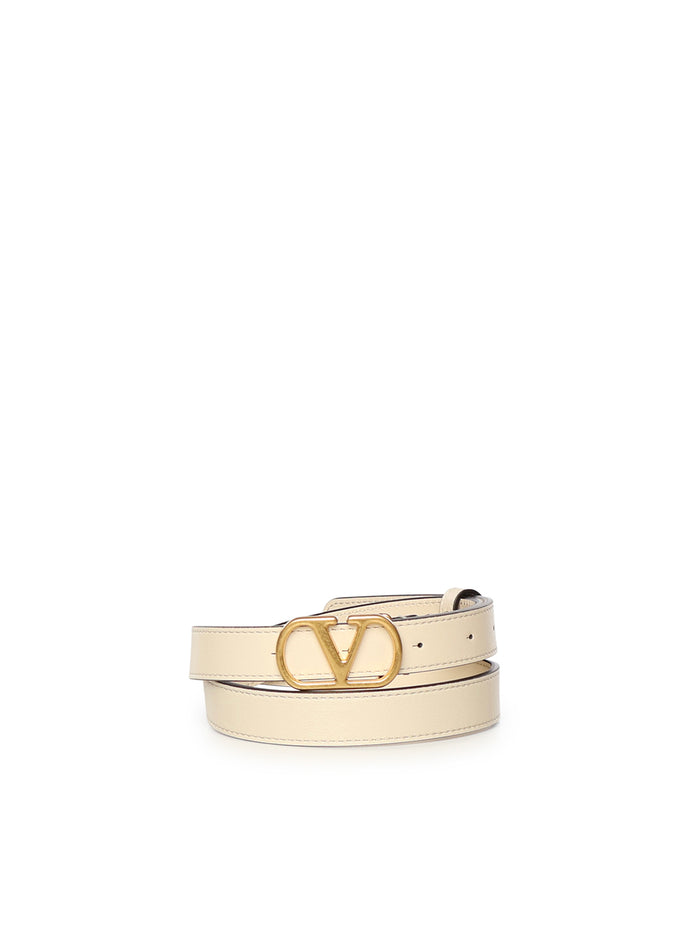 Valentino Garavani Belts Butter White Calfskin