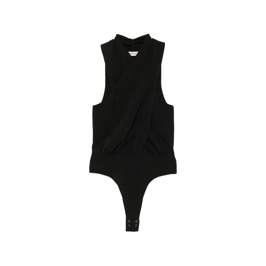 Jumpsuit Crossover Halterneck Black Nylon Vests & Tank Tops