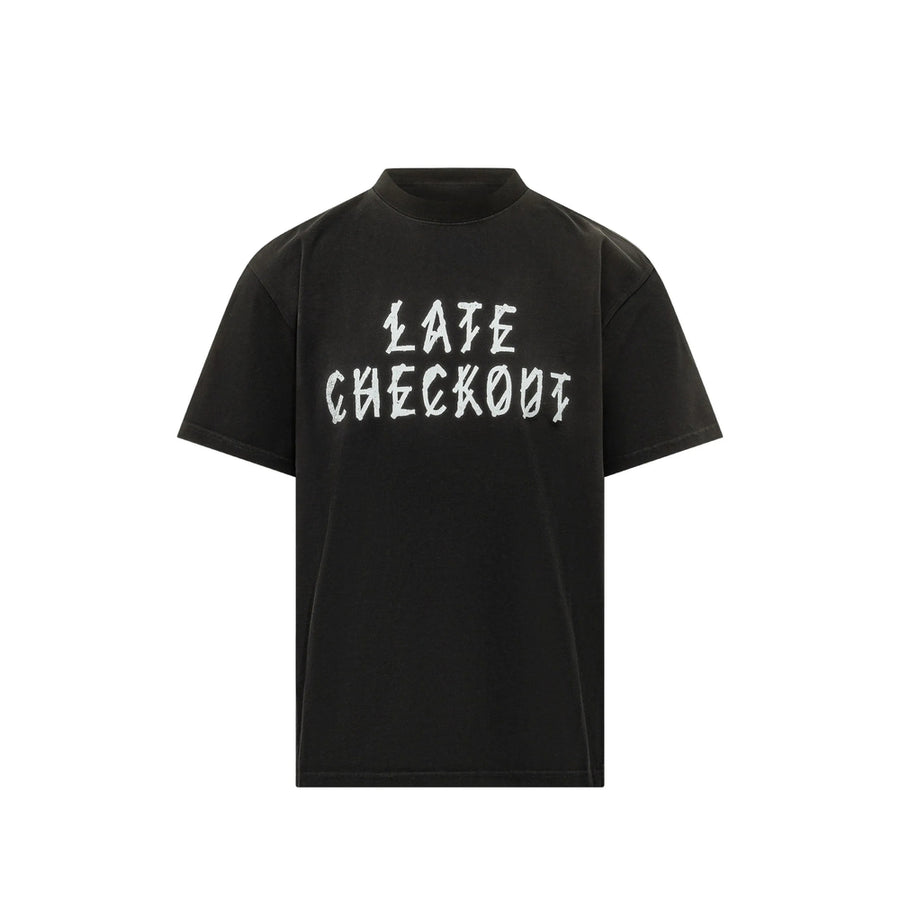 T-Shirt With Graphic Print Black Cotton T-shirts And Polos